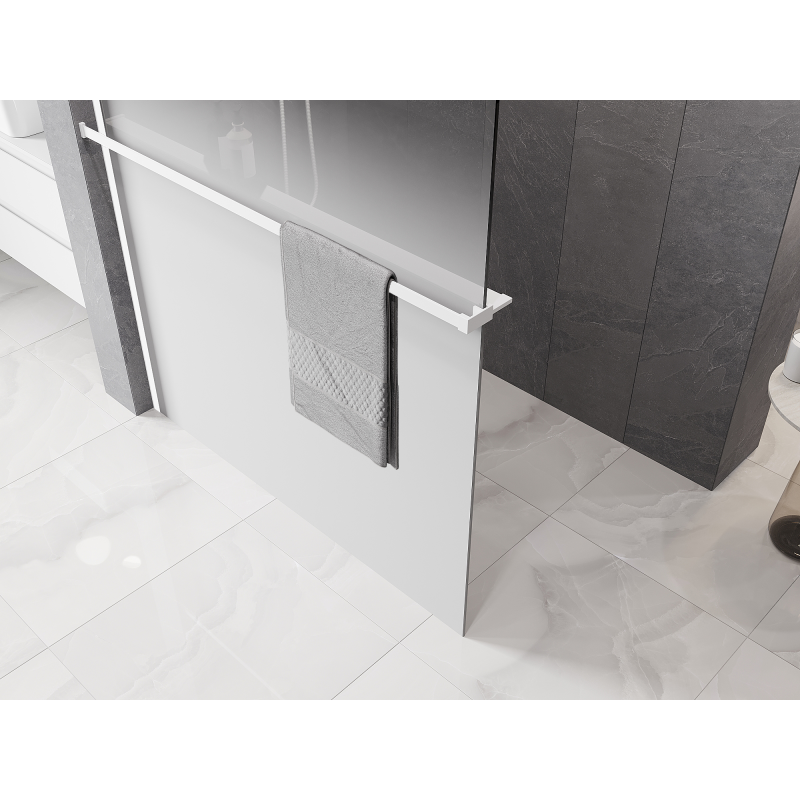 Mexen Kioto+ paroi de douche avec étagère Walk-in 80 x 200 cm, ombre blanche 8 mm, blanche - 800-080-121-20-86
