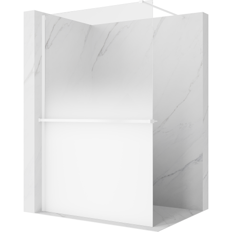 Mexen Kioto+ paroi de douche avec étagère Walk-in 80 x 200 cm, ombre blanche 8 mm, blanche - 800-080-121-20-86