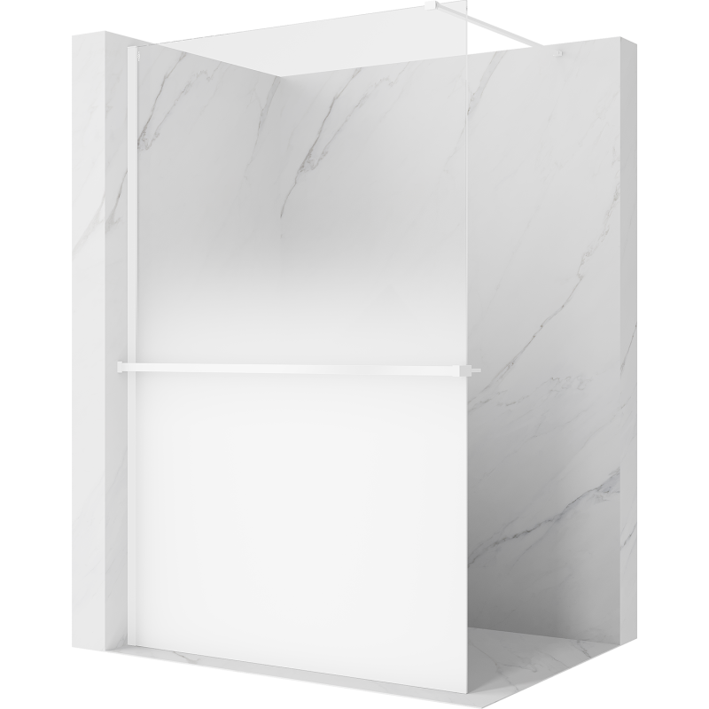 Mexen Kioto+ paroi de douche avec étagère Walk-in 110 x 200 cm, ombre blanche 8 mm, blanche - 800-110-121-20-86