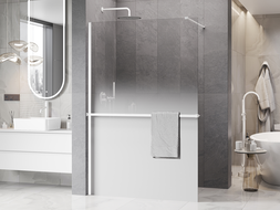 Mexen Kioto+ paroi de douche avec étagère Walk-in 130 x 200 cm, ombre blanche 8 mm, blanc - 800-130-121-20-86