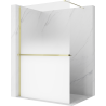 Mexen Kioto+ paroi de douche avec étagère Walk-in 80 x 200 cm, ombre blanche 8 mm, or - 800-080-121-50-86