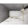 Mexen Kioto+ paroi de douche avec étagère Walk-in 90 x 200 cm, ombrée blanche 8 mm, dorée - 800-090-121-50-86