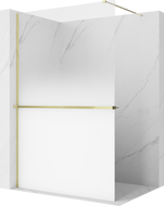 Mexen Kioto+ paroi de douche avec étagère Walk-in 130 x 200 cm, ombre blanche 8 mm, dorée - 800-130-121-50-86