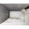 Mexen Kioto+ paroi de douche avec étagère Walk-in 70 x 200 cm, ombre blanche 8 mm, or brossé - 800-070-121-55-86