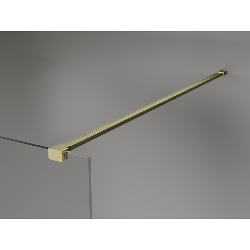 Mexen Kioto+ paroi de douche avec étagère Walk-in 80 x 200 cm, ombre blanche 8 mm, or brossé - 800-080-121-55-86