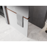 Mexen Kioto+ paroi de douche avec étagère Walk-in 150 x 200 cm, ombre blanche 8 mm, or rose - 800-150-121-60-86