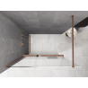 Mexen Kioto+ paroi de douche avec étagère Walk-in 150 x 200 cm, ombre blanche 8 mm, cuivre brossé - 800-150-121-65-86