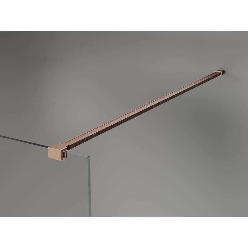 Mexen Kioto+ paroi de douche avec étagère Walk-in 150 x 200 cm, ombre blanche 8 mm, cuivre brossé - 800-150-121-65-86
