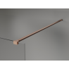 Mexen Kioto+ paroi de douche avec étagère Walk-in 150 x 200 cm, ombre blanche 8 mm, cuivre brossé - 800-150-121-65-86
