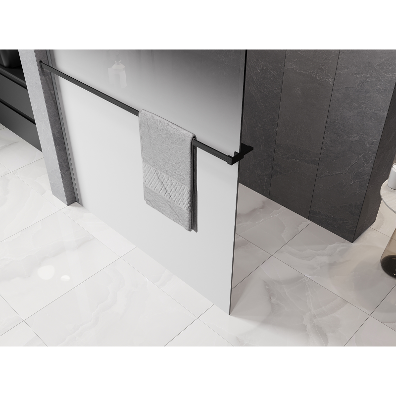 Mexen Kioto+ paroi de douche avec étagère Walk-in 110 x 200 cm, ombre blanche 8 mm, gris pistolet brossé - 800-110-121-66-86
