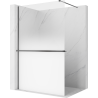 Mexen Kioto+ paroi de douche avec étagère Walk-in 120 x 200 cm, ombré blanc 8 mm, gris canon brossé - 800-120-121-66-86