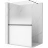 Mexen Kioto+ paroi de douche avec étagère Walk-in 90 x 200 cm, ombrée blanche 8 mm, noire - 800-090-121-70-86