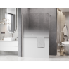 Mexen Kioto+ paroi de douche avec étagère Walk-in 80 x 200 cm, ombre blanche 8 mm, nickel brossé - 800-080-121-97-86