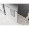Mexen Kioto+ paroi de douche avec étagère Walk-in 100 x 200 cm, ombre blanche 8 mm, nickel brossé - 800-100-121-97-86