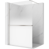 Mexen Kioto+ paroi de douche avec étagère Walk-in 100 x 200 cm, ombre blanche 8 mm, nickel brossé - 800-100-121-97-86