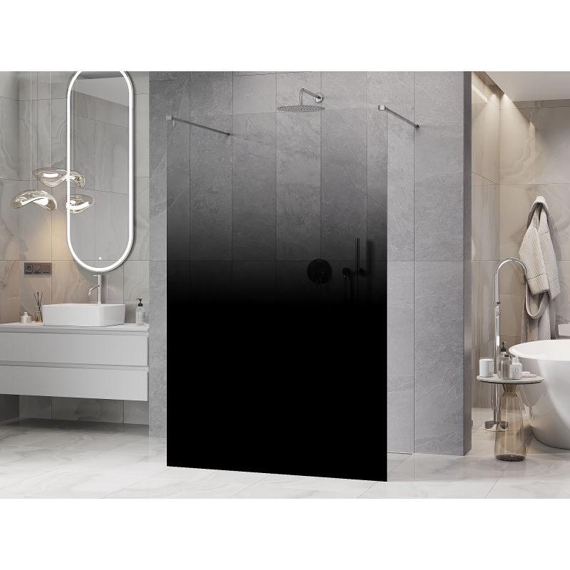 Mexen Kioto cloison de douche autoportante 110 x 200 cm, ombre noire 8 mm, chromé - 800-110-002-01-76