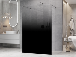 Mexen Kioto paroi de douche autoportante 150 x 200 cm, ombre noire 8 mm, chrome - 800-150-002-01-76