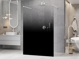 Mexen Kioto paroi de douche autoportante 100 x 200 cm, ombre noire 8 mm, blanche - 800-100-002-20-76