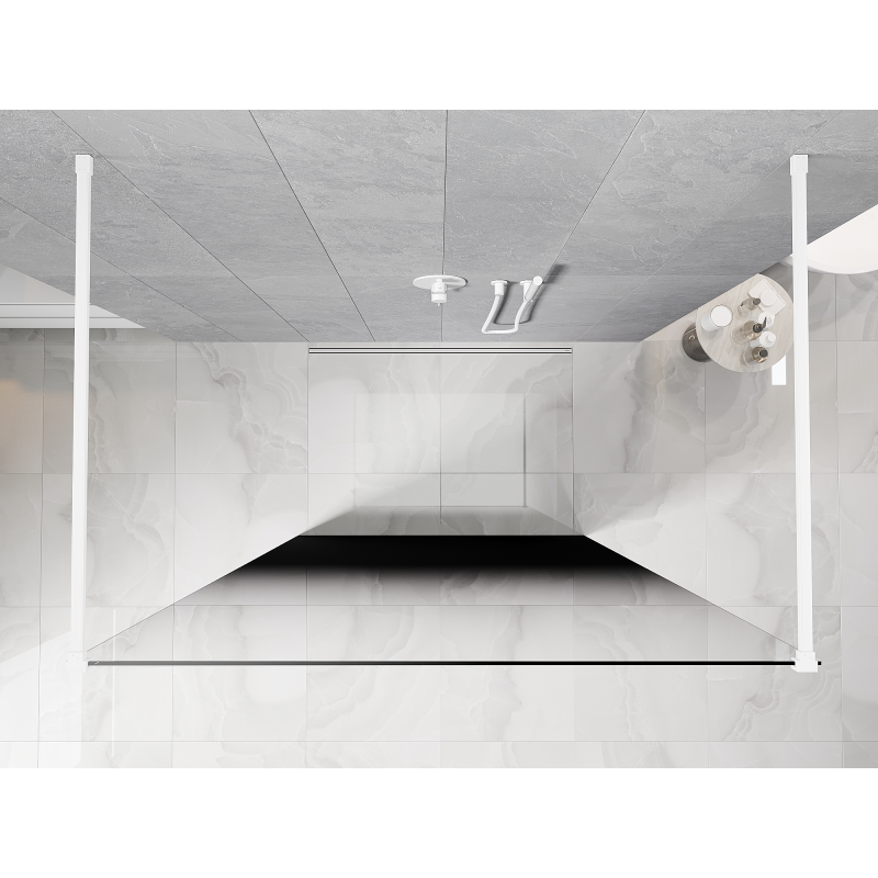 Mexen Kioto paroi de douche autoportante 110 x 200 cm, ombre noire 8 mm, blanche - 800-110-002-20-76
