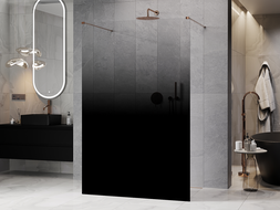 Mexen Kioto paroi de douche autoportante 110 x 200 cm, ombre noir 8 mm, or rose - 800-110-002-60-76