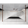 Mexen Kioto paroi de douche autoportante 100 x 200 cm, ombre noir 8 mm, or rose - 800-100-002-60-76