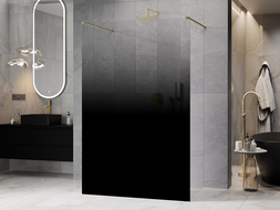 Mexen Kioto paroi de douche autoportante 130 x 200 cm, ombre noire 8 mm, cuivre brossé - 800-130-002-65-76