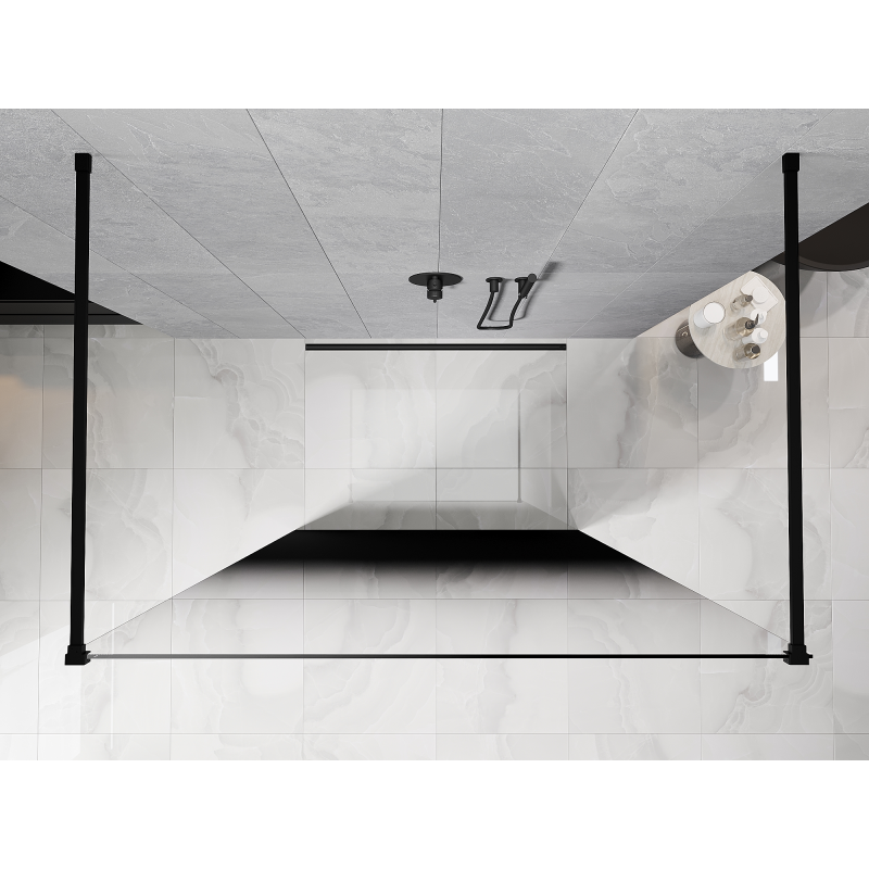 Mexen Kioto paroi de douche autonome 150 x 200 cm, ombre noir 8 mm, noir - 800-150-002-70-76