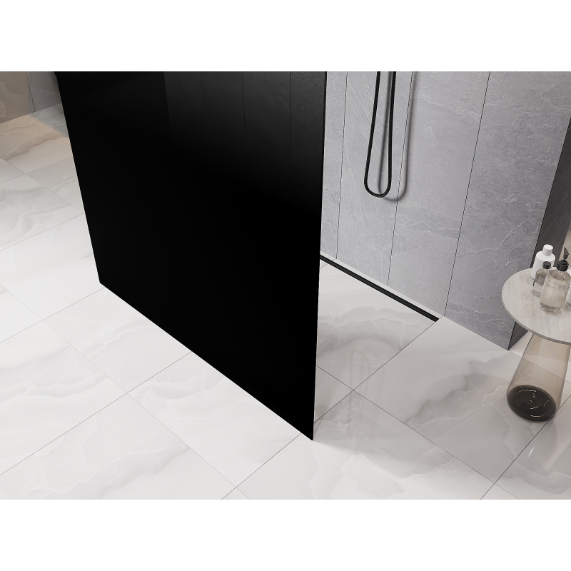 Mexen Kioto paroi de douche autoportante 130 x 200 cm, ombre noire 8 mm, noire - 800-130-002-70-76