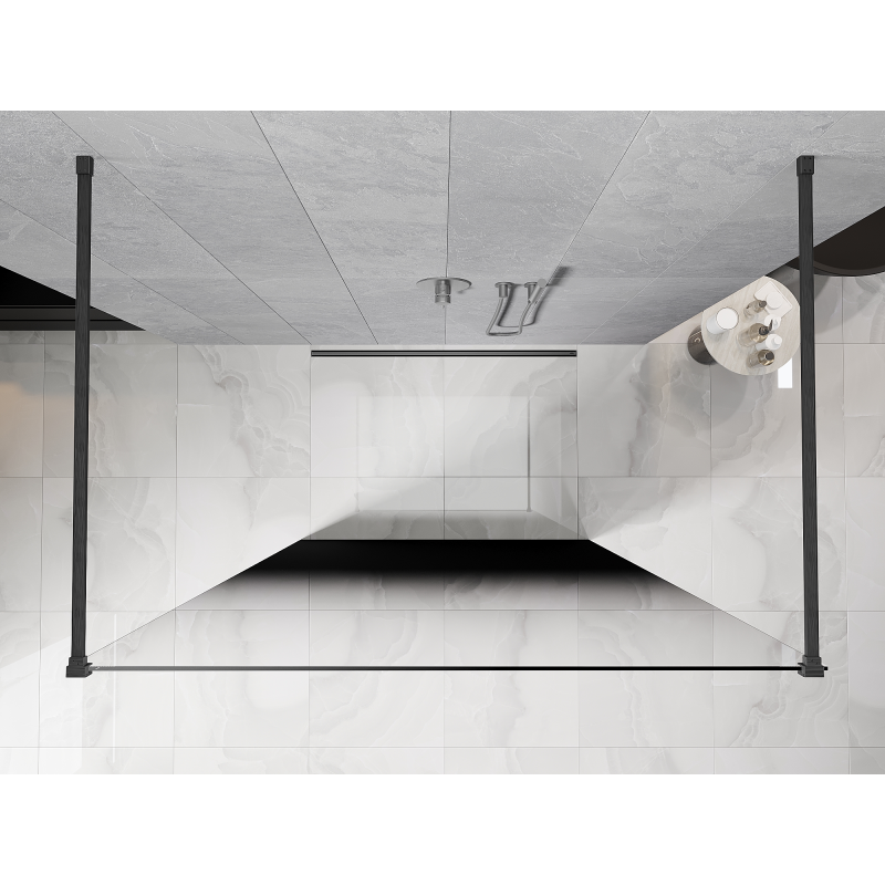 Mexen Kioto paroi de douche autoportante 120 x 200 cm, ombre noire 8 mm, gris gun brossé - 800-120-002-66-76