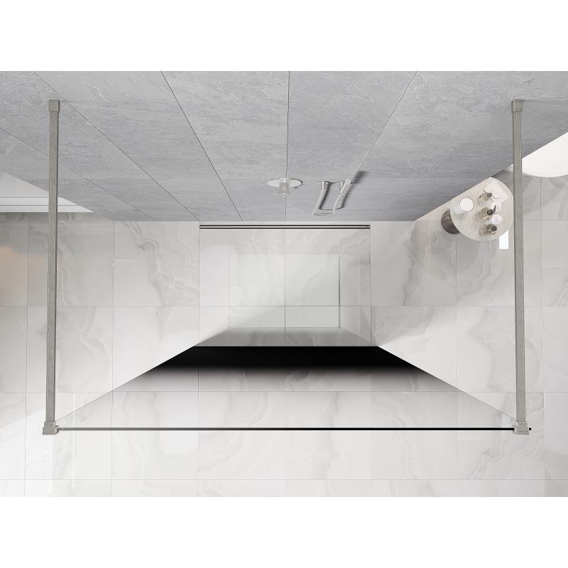 Mexen Kioto paroi de douche autoportante 110 x 200 cm, ombre noir 8 mm, nickel brossé - 800-110-002-97-76