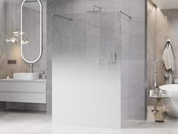 Mexen Kioto paroi de douche autonome 100 x 200 cm, ombre blanche 8 mm, chrome - 800-100-002-01-86