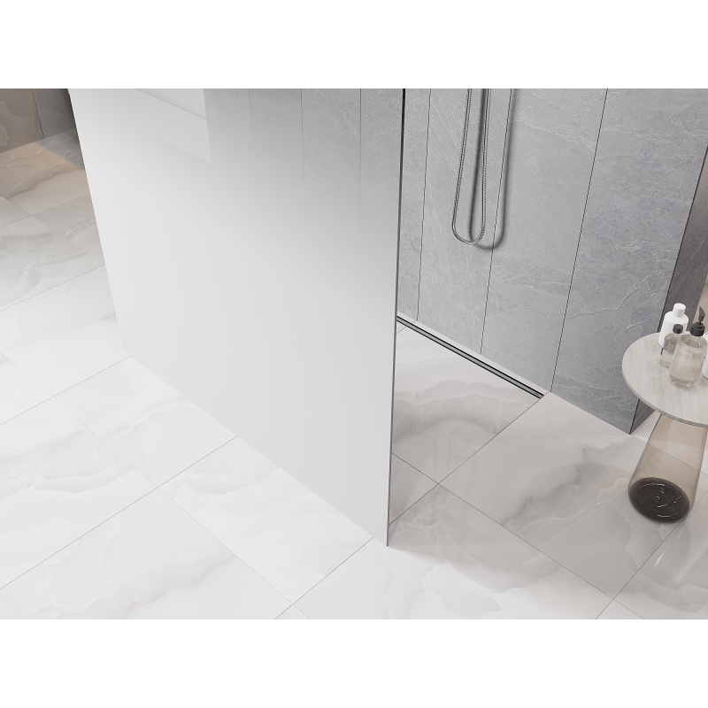 Mexen Kioto paroi de douche autoportante 110 x 200 cm, ombre blanc 8 mm, chrome - 800-110-002-01-86
