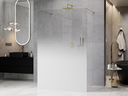 Mexen Kioto paroi de douche autoportante 100 x 200 cm, ombrée blanche 8 mm, dorée - 800-100-002-50-86