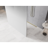 Mexen Kioto paroi de douche autoportante 140 x 200 cm, ombre blanc 8 mm, or - 800-140-002-50-86