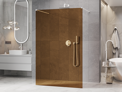 Mexen Kioto paroi de douche autoportante 130 x 200 cm, bronze 8 mm, blanc - 800-130-002-20-32