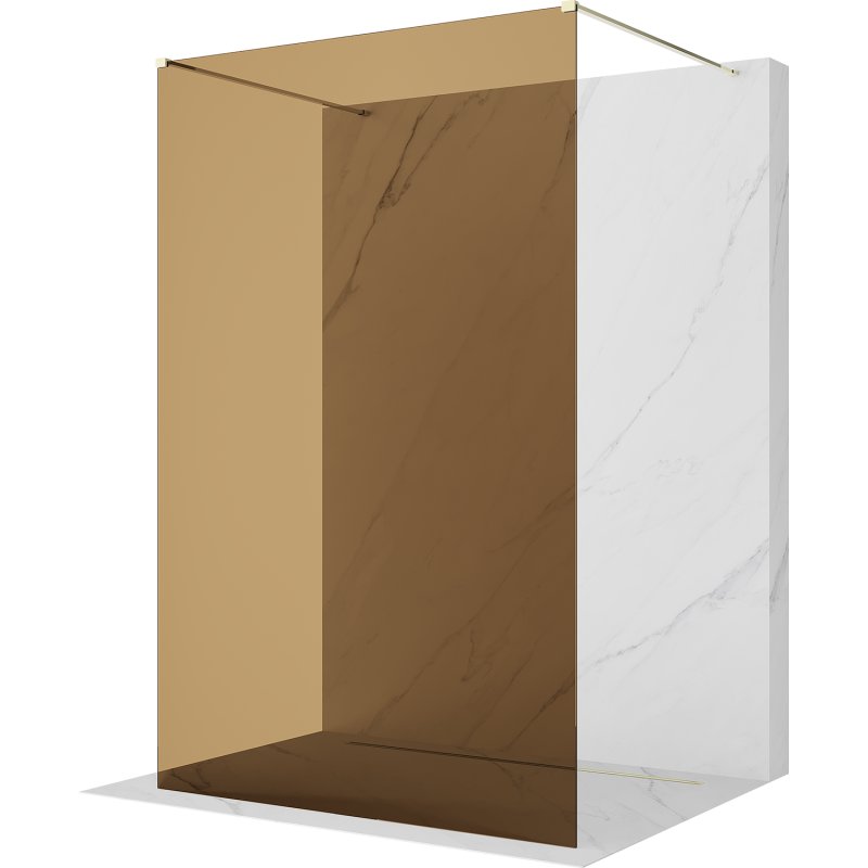 Mexen Kioto paroi de douche autoportante 100 x 200 cm, bronze 8 mm, or - 800-100-002-50-32