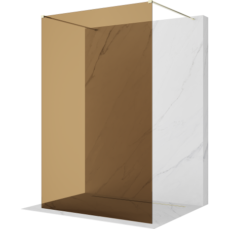 Mexen Kioto paroi de douche autoportante 120 x 200 cm, bronze 8 mm, or - 800-120-002-50-32