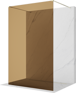 Mexen Kioto Paroi de douche autoportante 130 x 200 cm, bronze 8 mm, or - 800-130-002-50-32