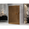 Mexen Kioto paroi de douche autoportante 110 x 200 cm, bronze 8 mm, or brossé - 800-110-002-55-32