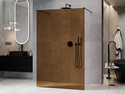 Mexen Kioto paroi de douche autoportante 120 x 200 cm, bronze 8 mm, noir - 800-120-002-70-32
