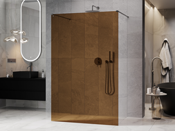 Mexen Kioto paroi de douche autoportante 140 x 200 cm, bronze 8 mm, gun metal - 800-140-002-95-32