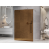 Mexen Kioto Paroi de douche autoportante 110 x 200 cm, bronze 8 mm, nickel brossé - 800-110-002-97-32