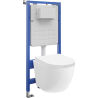 Mexen Lena ensemble encastré WC cadre Tex Slim avec cuvette WC Tornado et abattant frein de chute, blanc - 610030220200T