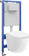 Mexen Lena ensemble encastré WC cadre Tex Slim avec cuvette WC Tornado et abattant frein de chute, blanc - 610030220200T