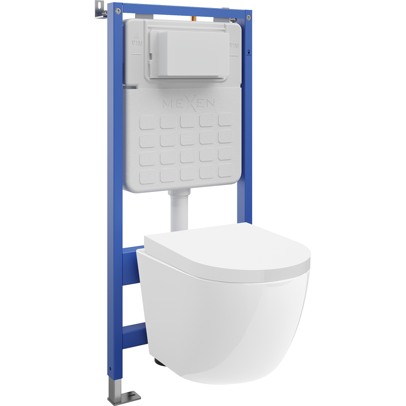 Mexen Lena ensemble encastré WC bâti support pneumatique Tex Air Slim avec cuvette WC et abattant à descente progressive,