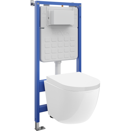 Mexen Lena ensemble encastré WC bâti support pneumatique Tex Air Slim avec cuvette WC et abattant à descente progressive,
