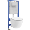 Mexen Lena ensemble encastré WC cadre Tex Slim avec cuvette WC Tornado et abattant à fermeture lente, blanc - 610030220500T