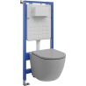 Mexen Lena ensemble encastré WC structure Tex Slim avec cuvette WC et abattant à fermeture lente, gris clair mat