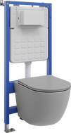 Mexen Lena ensemble encastré WC cadre pneumatique Tex Air Slim avec cuvette WC et abattant à fermeture douce, gris clair mat