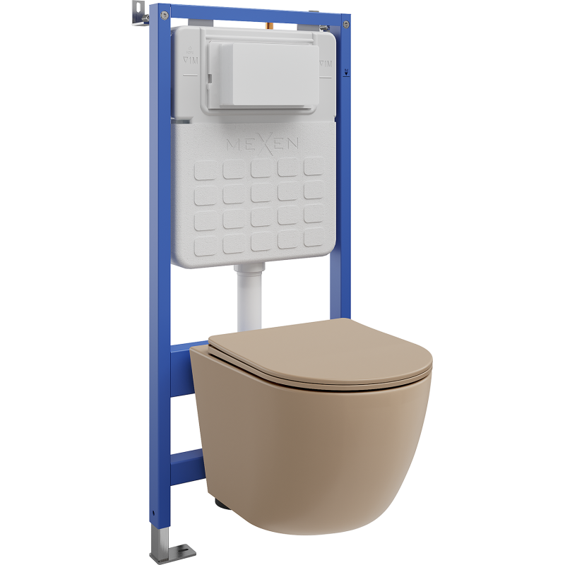 Mexen Lena ensemble encastré WC châssis pneumatique Tex Air Slim avec cuvette WC et abattant à descente progressive,